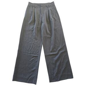 NWT Beulah Black Pleated Pants Size M White Stitch Pant Leg Wide Leg High Rise